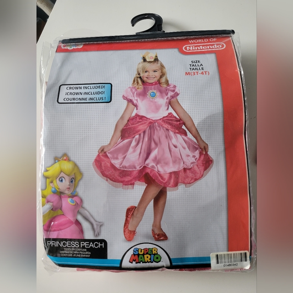 Nintendo Princess Peach Pink Dress Costume 3T-4T - Picture 2 of 3